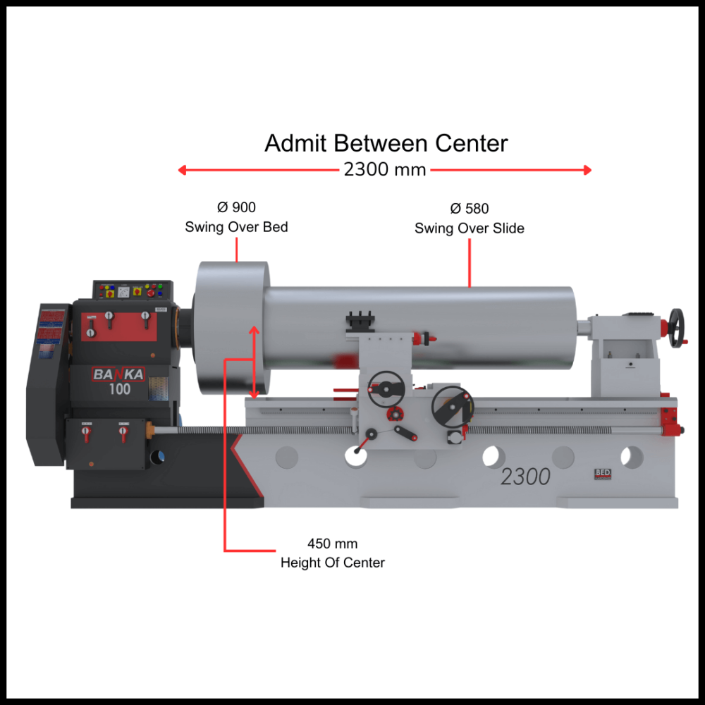 HEAVY DUTY LATHE Swing Dia 1000 mm - With 150 mm Spindle bore - Center 20 Inch- Oil Country Gulf Lathe