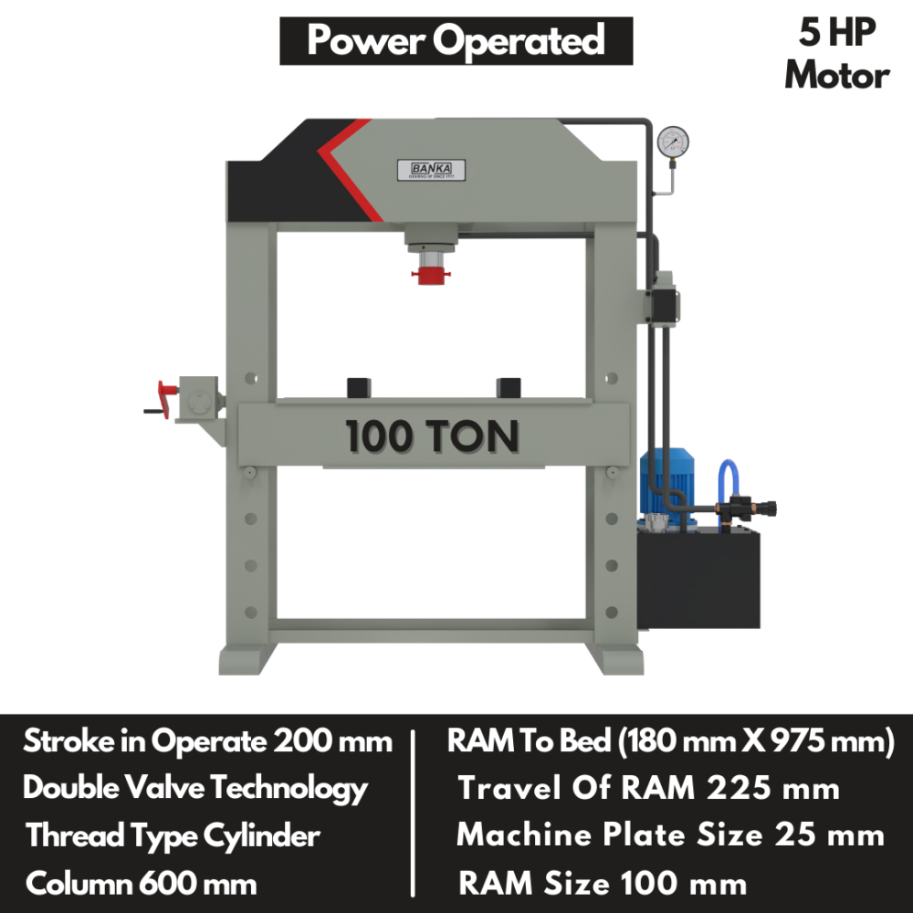 Hydraulic Press machine- Cylinder Machine -Pillar type - Stand Press - Power Pack - Punching - 100 Ton Capacity