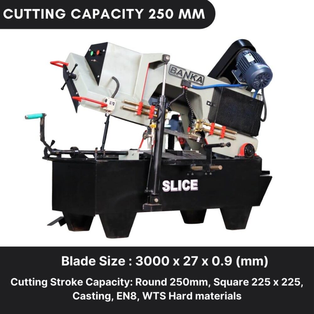 Bandsaw Cutting Machine (250mm) - Metal Cutting Machine - Pipe And Rod Cutting - High Speed Tube - Solid Steel - SLICE 250