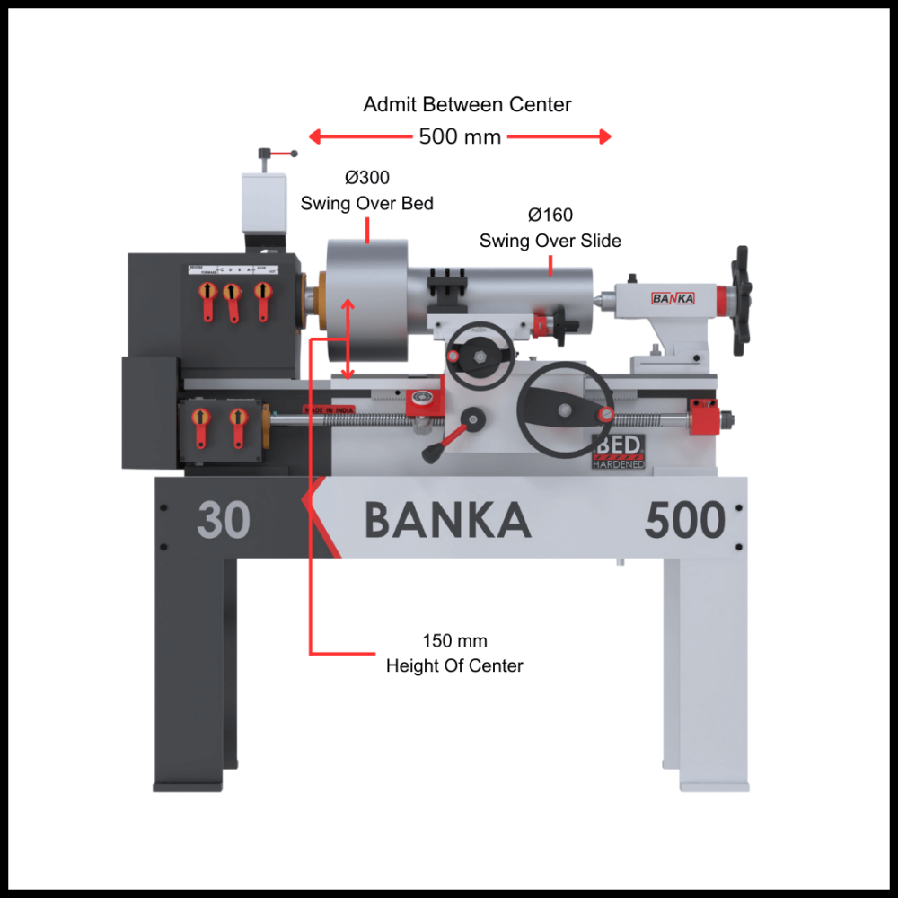 Banka 30 - MINI / BENCH / BABY LATHE MACHINE - 3 Feet For Tool Room / Hobby Purpose - Chhoti Lathe - DIY Lathe