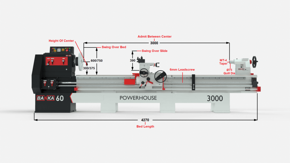 Banka 60 - HEAVY DUTY ALL GEAR LATHE MACHINE - 9 / 12 / 14 / 16 / 18 Feet Swing Dia 600 / 750 mm - With 80 / 100 mm / 3 Inch / 4 Inch Bore - Center 300 and 375 mm/12 and 15 Inch - For Production / Maintenance - Image 9