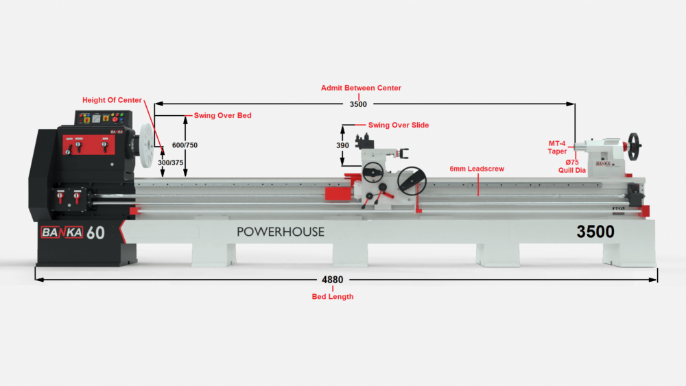 Banka 60 - HEAVY DUTY ALL GEAR LATHE MACHINE - 9 / 12 / 14 / 16 / 18 Feet Swing Dia 600 / 750 mm - With 80 / 100 mm / 3 Inch / 4 Inch Bore - Center 300 and 375 mm/12 and 15 Inch - For Production / Maintenance - Image 10