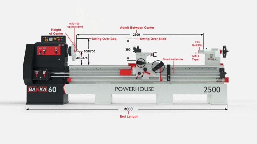 Banka 60 - HEAVY DUTY ALL GEAR LATHE MACHINE - 9 / 12 / 14 / 16 / 18 Feet Swing Dia 600 / 750 mm - With 80 / 100 mm / 3 Inch / 4 Inch Bore - Center 300 and 375 mm/12 and 15 Inch - For Production / Maintenance - Image 8