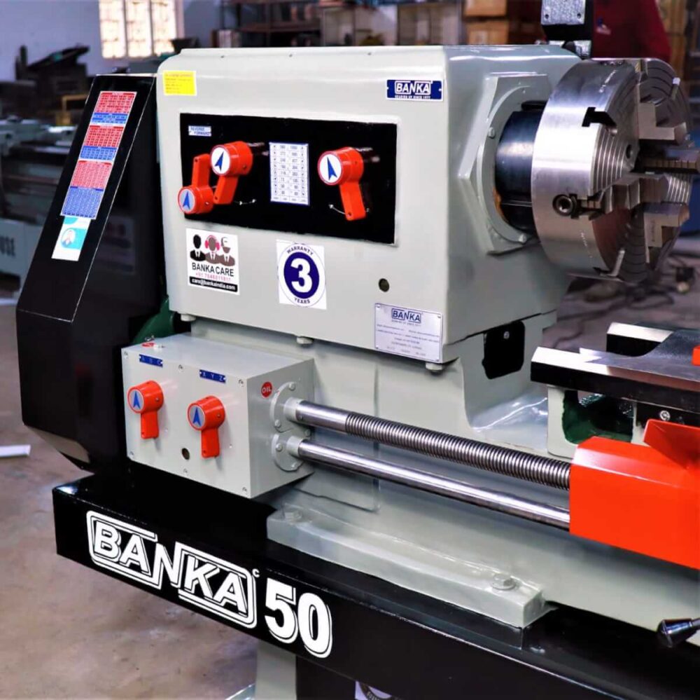 Banka 50 - HEAVY DUTY ALL GEAR LATHE MACHINE - 7 / 9 / 12 / 14 Feet Swing Dia 500 mm - With 80 mm / 3 Inch Bore - Center 250 mm/10 Inch - For Production / Maintenance - Image 7