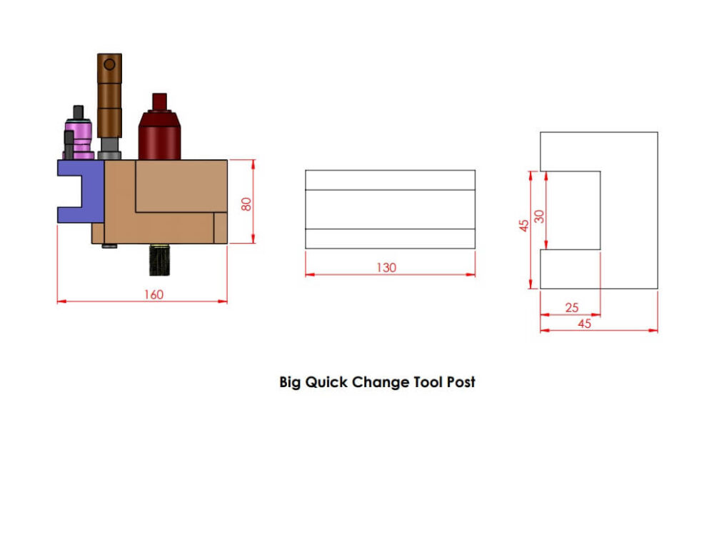 Lathe Quick Change Tool Post With 3 Holder - Image 5